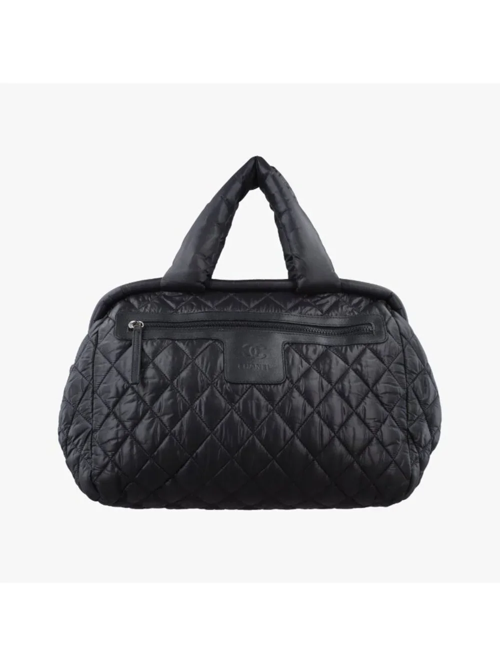 Chanel Coco Cocoon Quilted Black Nylon Leather Handbag